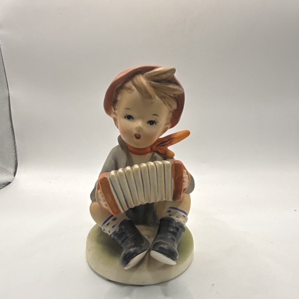 Vintage Nanco Japan Boy Playing Accordion Figurine 6” Ceramic Porcelain *